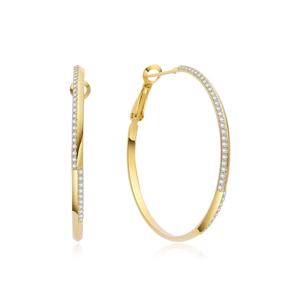 MOISS stříbrné náušnice GOLD 38mm